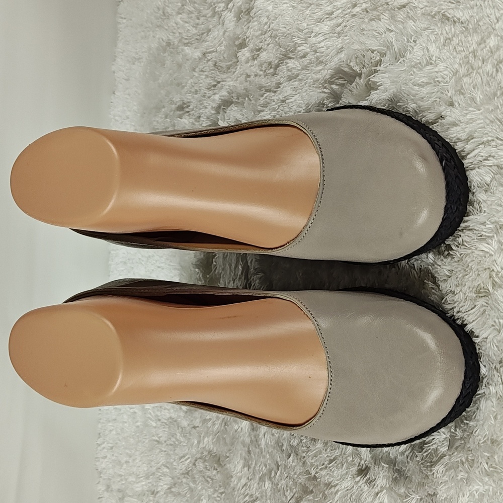 La Badia Firenze Leather Upper Espadrille Shoes. Woven Heel. 36.5